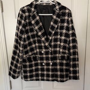 I.N. Studio Women's Black and White Plaid Blazer